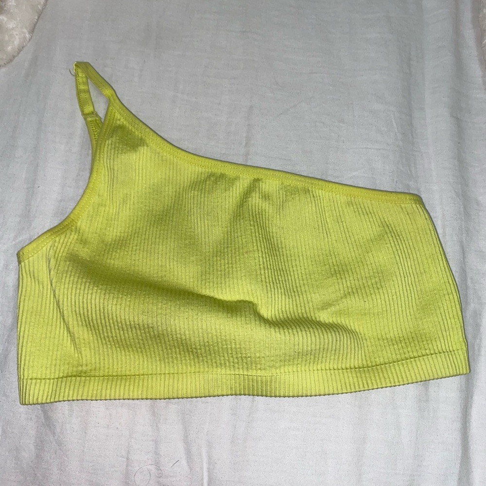 Urban outfitters one shoulder ribbed crop top